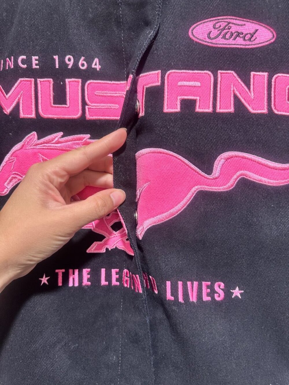 JH Design Ford Mustang Racing Jacket Womens Medium Embroidered Heavy Canvas Y2K - Picture 14 of 16